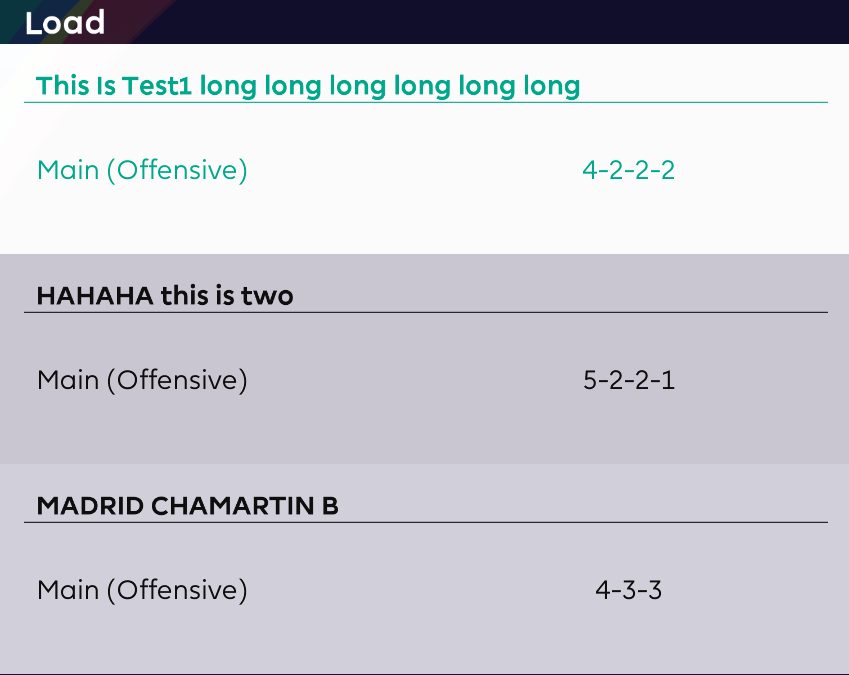 Game plan load Game plan load